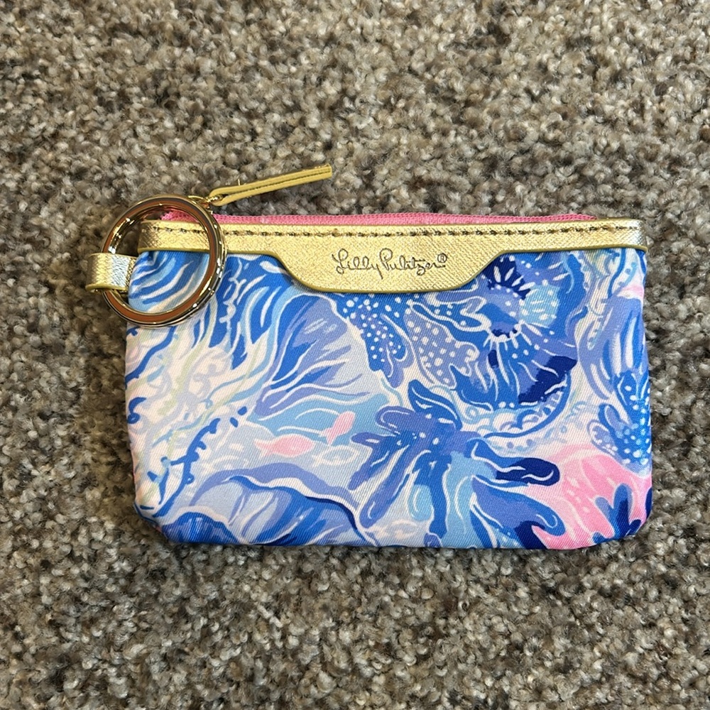 Lilly Pulitzer Blue and Pink Credit Card Holder